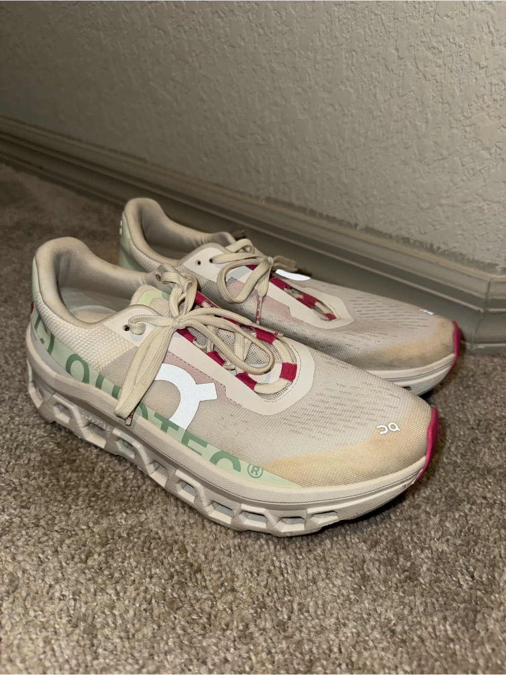 On Running Cloudmonster White Lima Women's Athletic Shoes size 9